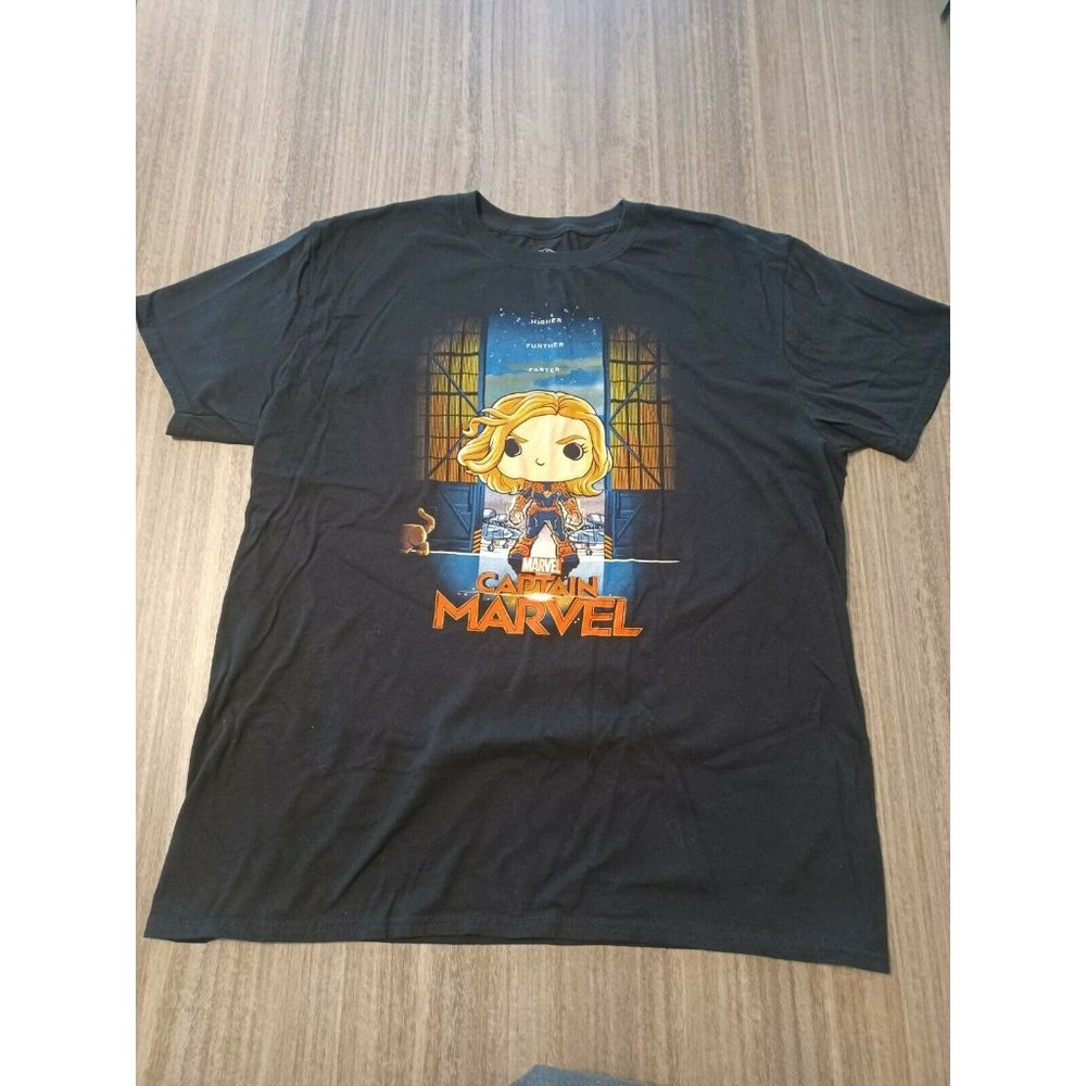 Pop! Tees Marvel Captain Marvel Cotton Graphic T-Shirt Adult Size XL